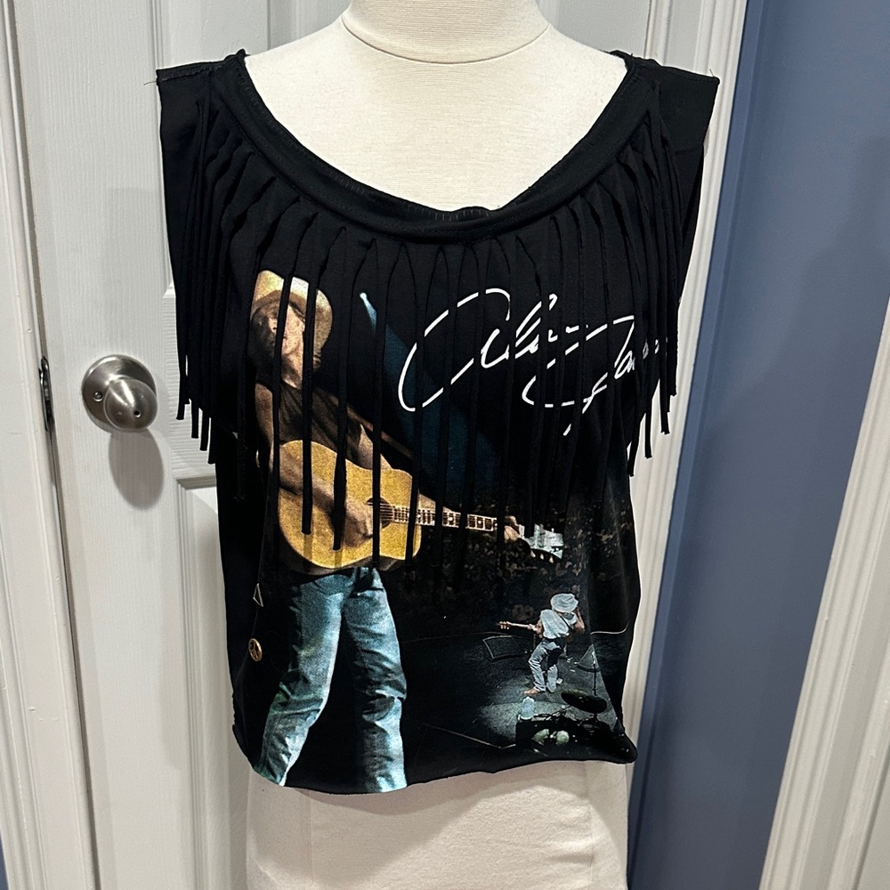 Black Fringe Allen Jackson Graphic Tank Top